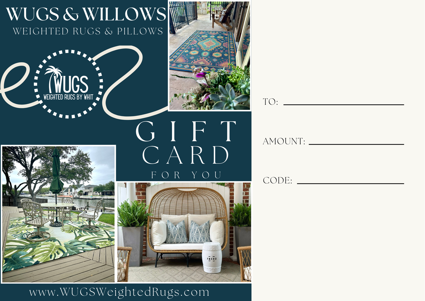 WUGS & WILLOWS Gift Card